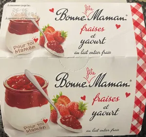 Fraise et yaourt au lait entier frais