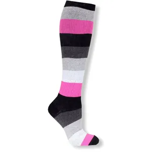Stödstrumpor Randig Rosa