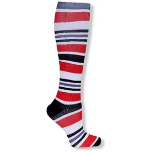 Stödstrumpor Randig Röd