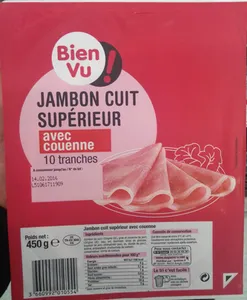 Jambon cuit supérieur avec couenne