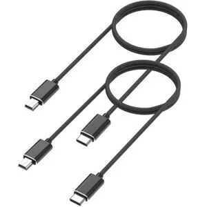 Lot om 2 kablar för Nikon Coolpix L830/L840/P1/P100/P2/P3/P300/P310/330/P4/P50 - Kabel MINI USB/USB-C Svart 1 Meter Phonillico®