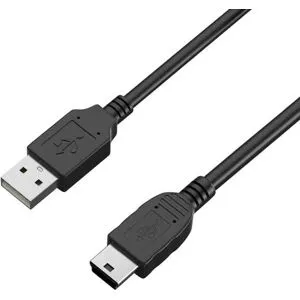 Kabel för Nikon Coolpix S630/S6300/S640/S6400/S6500/S6600/S6700 - MINI USB/USB 2.0 Svart 1 Meter Phonillico®