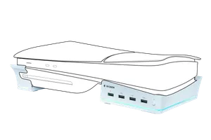 Nacon Horizontal Hub Station RGB/USB Hub, White PS5 Slim