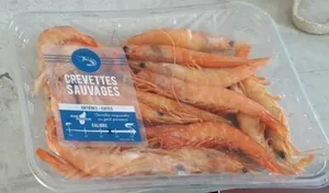 Crevettes sauvages entières cuites réfrigérées