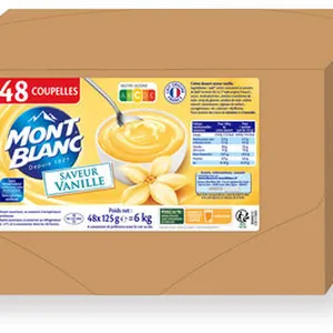 MONT BLANC Crème dessert Coupelles Saveur Vanille 48x125g