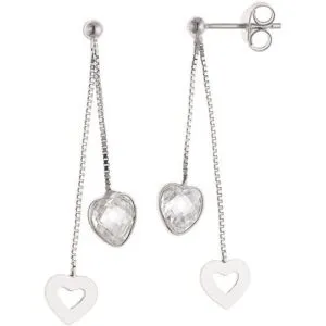 Mes Bijoux Preferes Boucles d'Oreilles - Marisa - Argent Massif Rhodié 925 - Oxyde de Zirconium - Système Poussettes - Femme