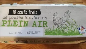Oeufs frais de poules élevées en PLEIN AIR