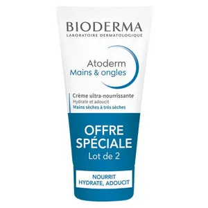 Bioderma Atoderm Ultra Nourishing Cream för torra till mycket torra händer 2x50ml