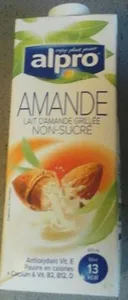 Lait d'amande grillé non sucré