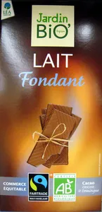 Chocolat Lait Fondant Jardin Bio