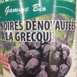 Olives noires denoyautees a la grecque