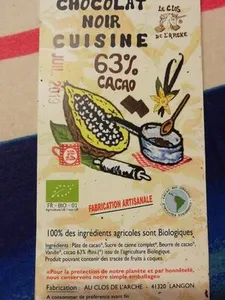 Chocolat noir cuisine