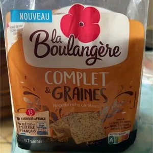 Pain de mie grandes tranches Complet & Graines 500g