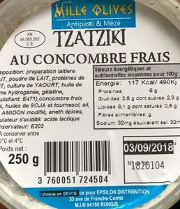 Tzatziki au concombre frais