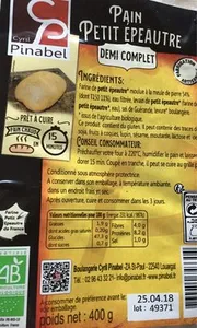 Pain petit epautre demi complet