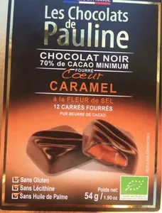 Chocolat noir coeur caramel