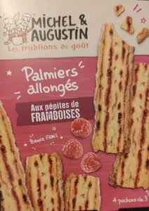 Palmiers allongés aux pépites de framboises