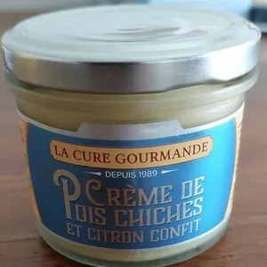 Crème de pois chiches et citron confit