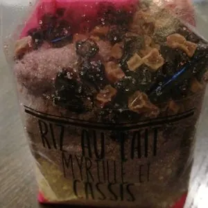 Riz au lait myrtille et cassis