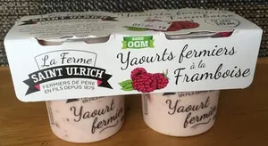 Yaourts fermiers à la framboise