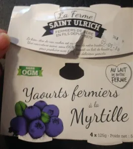 Yaourt fermier à la myrtille