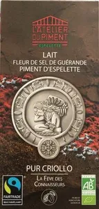 Chocolat au lait fleur de sel de Guérande piment d'Espelette