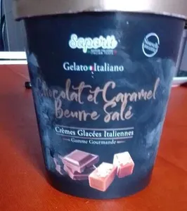 Helado chocolate y caramelo salado