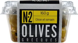 Olives vertes marinées citron et romarin