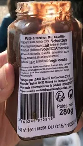 La Pâte à Tartiner Riz soufflé