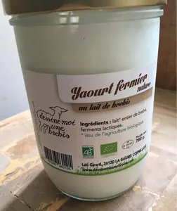 Yaourt fermier nature lait de brebis