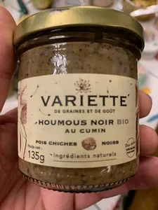 Houmous noir bio au cumin