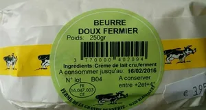 Beurre doux fermier