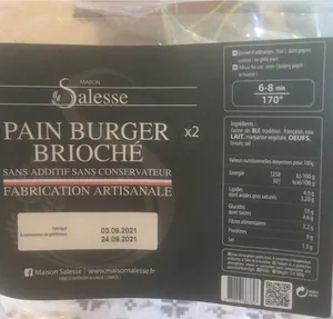 Pains burger briochés