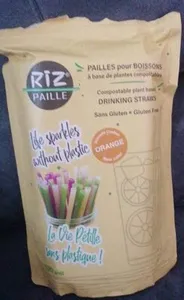 Pailles pour boissons à base de plantes comestible