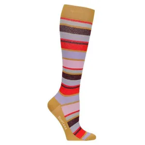 Stödstrumpor Randig Senapsgul