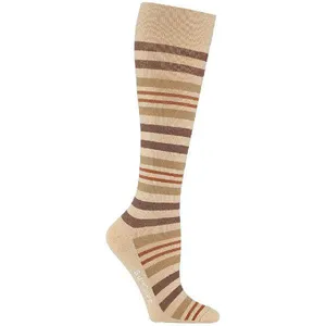 Stödstrumpor Randig Beige