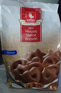 Weiss Mini Herzen Sterne Brezeln Vollmilch