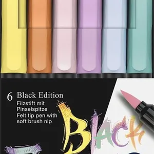 Faber-Castell - Brush pens Black Edition - 6x Pastel