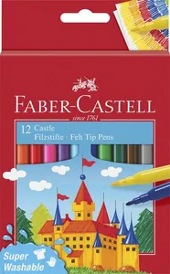 Fiberspetspenna Faber-Castell 12 färger