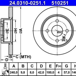 Bromsskiva ATE 24.0310-0251.1
