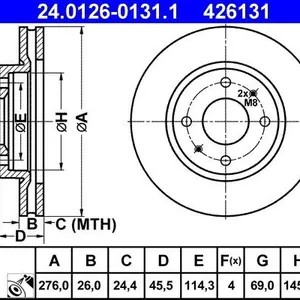 Bromsskiva ATE 24.0126-0131.1