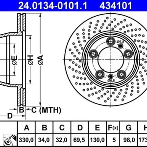 Bromsskiva ATE 24.0134-0101.1