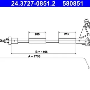 Handbromsvajer ATE 24.3727-0851.2