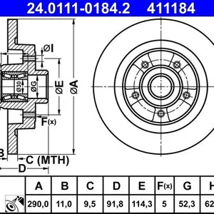 Bromsskiva ATE 24.0111-0184.2