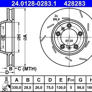 Bromsskiva ATE 24.0128-0283.1