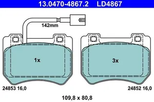 Bromsbelägg ATE 13.0470-4867.2
