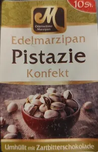 Marzipan mit Pistazien und Zartbitterschokolade