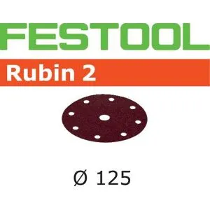 Festool Stf Ru2 Slippapper 125mm, 8-Hålat, 10-Pack P120, Maskintillbehör & Förbrukning
