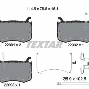 Bromsbelägg TEXTAR 2209101