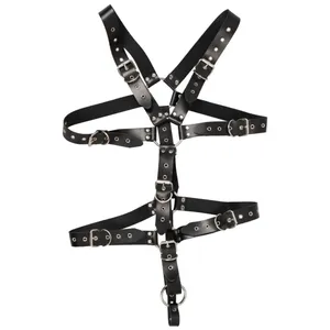Zado Leather Harness For Men Black S-L